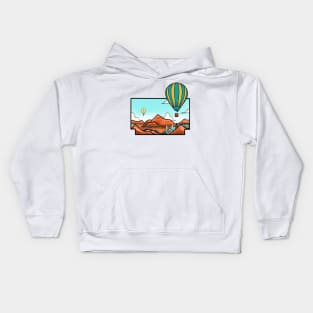 Air Balloon Painting art Kids Hoodie